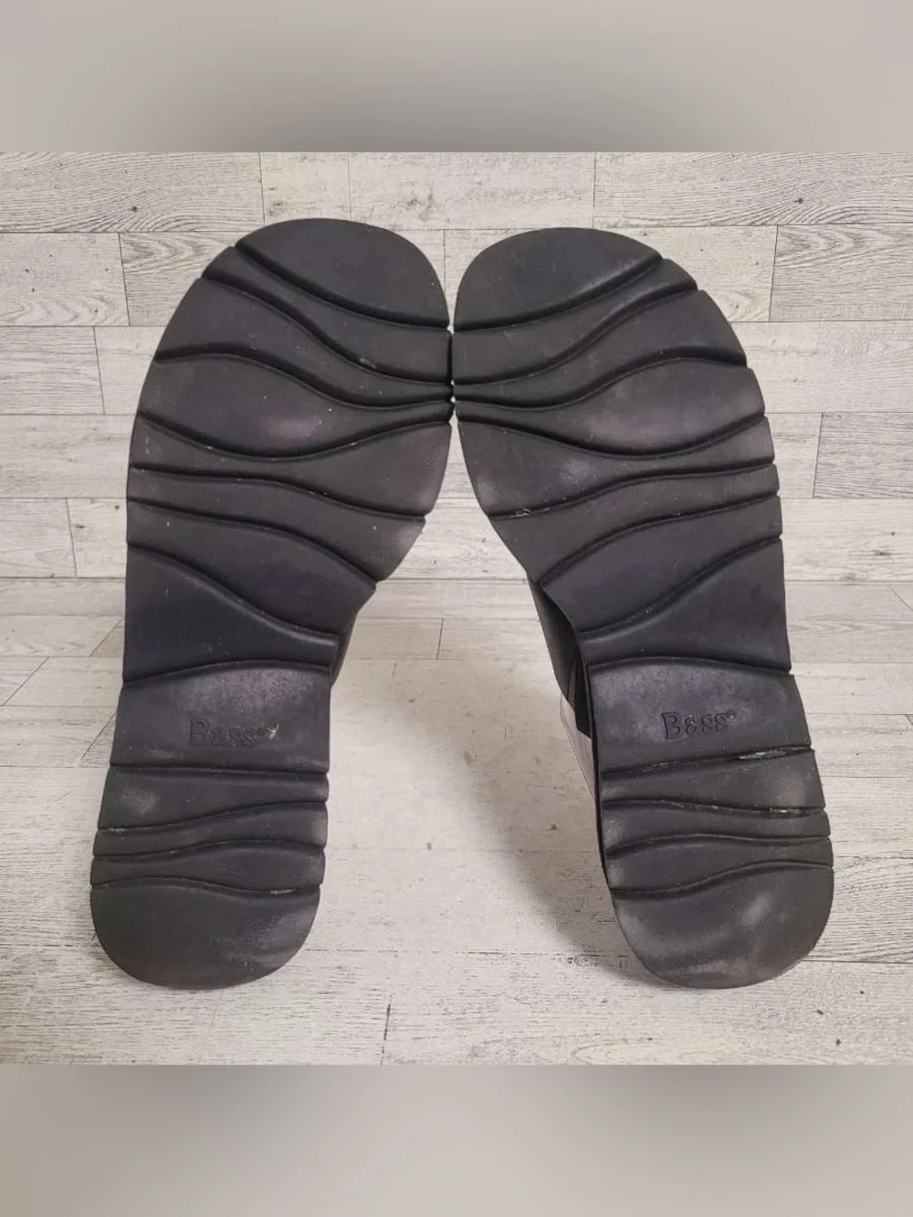 Women’s G.H.Bass Redondo Black Leather Platform Wedge Sandals Size 7.5